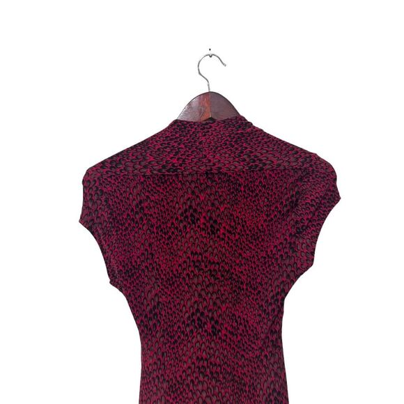Norma Kamali Snakeskin Jersey Shrug-Style Midi Semi-Formal Dress Red Small - Picture 5 of 10